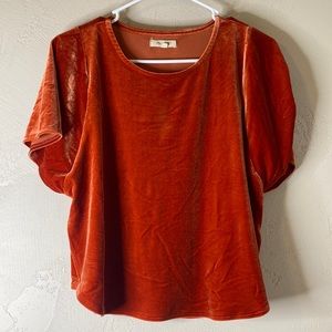 Madewell Burnt Orange Velvet Crop Top